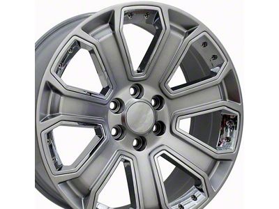 CV93B Hyper Black with Chrome Insert 6-Lug Wheel; 22x9; 31mm Offset (14-18 Silverado 1500)