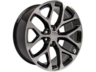 CV98B Black Machined 6-Lug Wheel; 24x10; 24mm Offset (14-18 Silverado 1500)