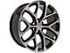 CV98B Black Machined 6-Lug Wheel; 24x10; 24mm Offset (14-18 Silverado 1500)