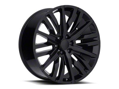 GM Split 6-Spoke Replica Gloss Black 6-Lug Wheel; 22x9; 28mm Offset (14-18 Silverado 1500)