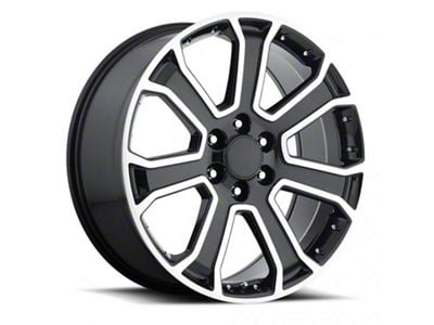 Yukon Denali Replica Gloss Black Machine Face 6-Lug Wheel; 22x9; 31mm Offset (14-18 Silverado 1500)