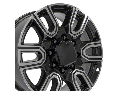 CV96B Black Machined 8-Lug Wheel; 20x8.5; 47mm Offset (15-19 Sierra 2500 HD)