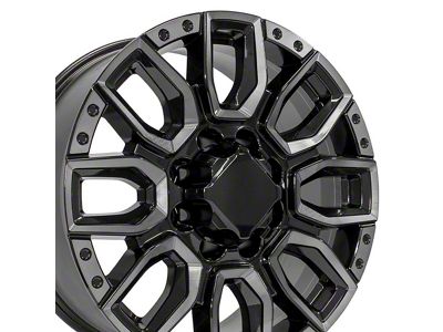 CV97B Black Milled 8-Lug Wheel; 20x8.5; 47mm Offset (15-19 Sierra 2500 HD)