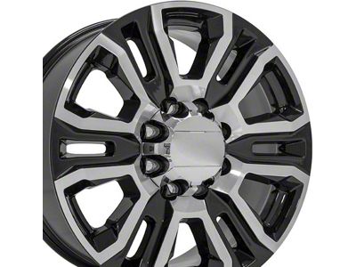 CV70B Black Machined 8-Lug Wheel; 20x8.5; 47mm Offset (15-19 Sierra 3500 HD SRW)