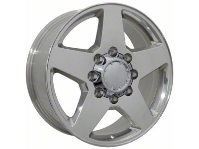 Silverado Style Polished 8-Lug Wheel; 20x8.5; 44mm Offset (15-19 Sierra 3500 HD SRW)