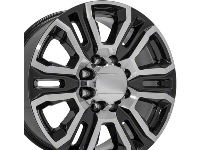 CV70B Black Machined 8-Lug Wheel; 20x8.5; 47mm Offset (15-19 Silverado 2500 HD)