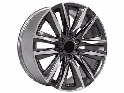 CA91 Gunmetal with Polished Face 6-Lug Wheel; 24x10; 28mm Offset (15-20 Tahoe)