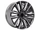 CA91 Gunmetal with Polished Face 6-Lug Wheel; 24x10; 28mm Offset (15-20 Tahoe)