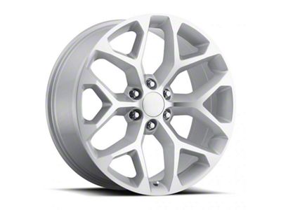 Chevy Snowflake Replica Silver Machined 6-Lug Wheel; 20x9; 27mm Offset (15-20 Tahoe)