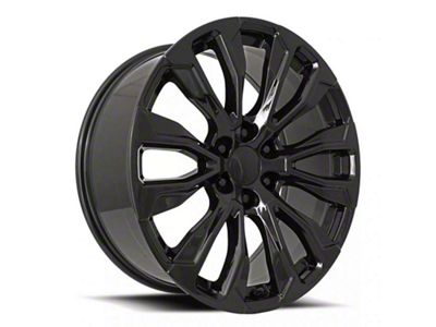 Denali 12-Spoke Replica Gloss Black 6-Lug Wheel; 22x9; 28mm Offset (15-20 Tahoe)