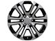 Sierra Style Black Machined 6-Lug Wheel; 20x9; 31mm Offset (15-20 Tahoe)
