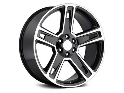 Silverado Replica Gloss Black Machined 6-Lug Wheel; 22x9; 24mm Offset (15-20 Tahoe)