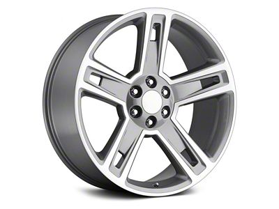 Silverado Replica Gray Machined 6-Lug Wheel; 22x9; 24mm Offset (15-20 Tahoe)