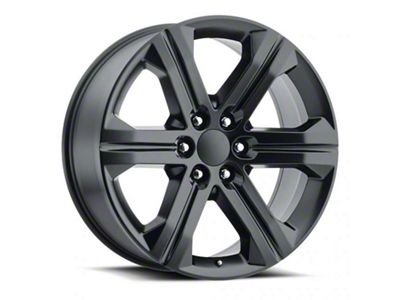 2018 Sierra Replica Gloss Black Milled 6-Lug Wheel; 22x9; 24mm Offset (15-20 Yukon)