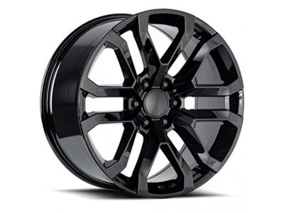 2019 Denali Replica Gloss Black 6-Lug Wheel; 22x9; 24mm Offset (15-20 Yukon)