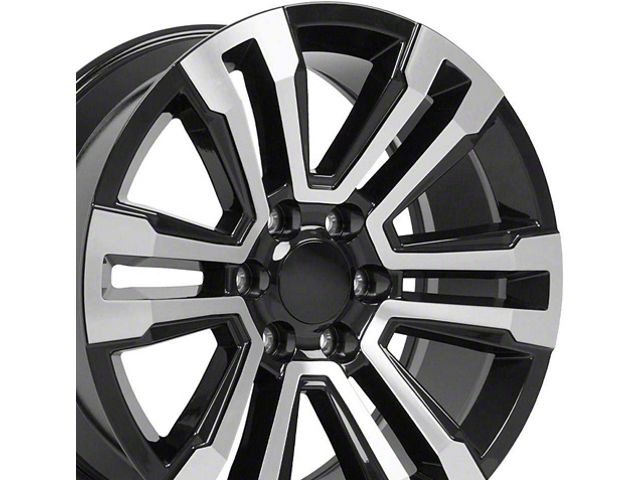 CV44 Gloss Black Machined 6-Lug Wheel; 20x9; 24mm Offset (15-20 Yukon)