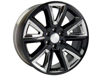 CV93B Black with Chrome Insert 6-Lug Wheel; 22x9; 24mm Offset (15-20 Yukon)