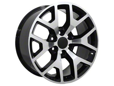 Honeycomb Style Black Machined 6-Lug Wheel; 20x9; 27mm Offset (99-06 Sierra 1500)