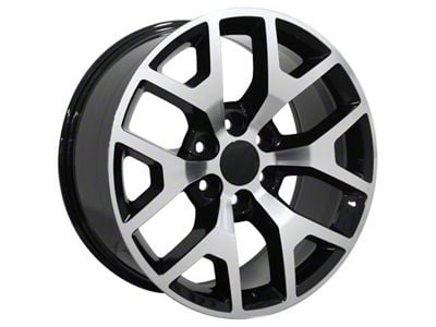 Honeycomb Style Black Machined 6-Lug Wheel; 22x9; 31mm Offset (99-06 Sierra 1500)