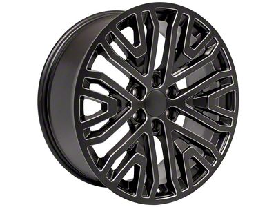 Next Gen Sierra Style Black Milled 6-Lug Wheel; 22x9; 28mm Offset (99-06 Sierra 1500)