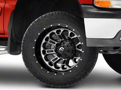 Fuel Wheels Crush Matte Black Machined 6-Lug Wheel; 20x9; 1mm Offset (99-06 Silverado 1500)