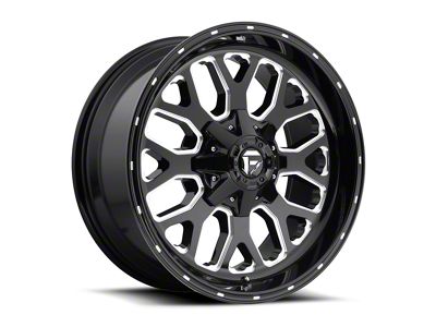 Fuel Wheels Titan Gloss Black Milled 6-Lug Wheel; 20x9; 1mm Offset (07-13 Silverado 1500)