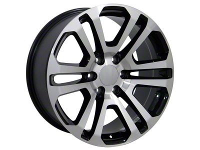 Sierra Style Black Machined 6-Lug Wheel; 20x9; 31mm Offset (07-13 Silverado 1500)