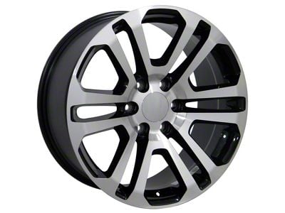 Sierra Style Black Machined 6-Lug Wheel; 20x9; 31mm Offset (14-18 Silverado 1500)