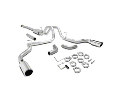 Dual Exhaust System with Polished Tips; Rear Exit (15-20 2.7L EcoBoost F-150)