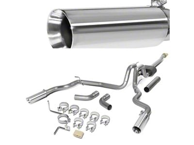 Dual Exhaust System with Polished Tips; Rear Exit (15-20 2.7L EcoBoost F-150)