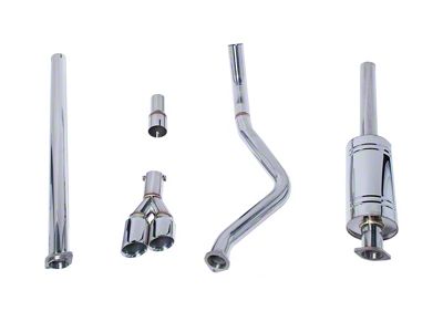 Single Exhaust System with Polished Tips; Side Exit (15-20 2.7L EcoBoost F-150)