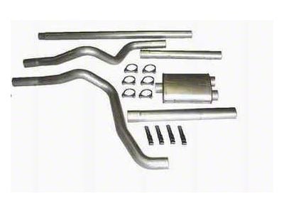 3-Inch Aluminized Dual Exhaust System with HVS Welded Muffler; Rear Exit (02-05 3.7L RAM 1500)