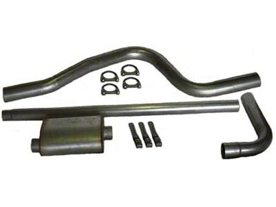 3-Inch Aluminized Single Exhaust System with HVS Welded Muffler; Side Exit (02-05 3.7L RAM 1500)