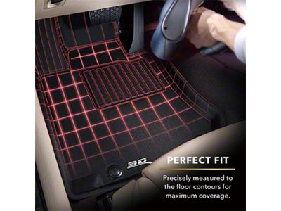 3D MAXpider KAGU Series All-Weather Custom Fit Front and Rear Floor Liners; Black (15-22 Canyon Crew Cab)