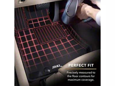 3D MAXpider KAGU Series All-Weather Custom Fit Rear Floor Liner; Black (17-25 F-250 Super Duty SuperCrew w/ Front Bucket Seats & Rear Underseat Storage)