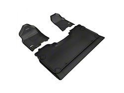 3D MAXpider KAGU Series All-Weather Custom Fit Front and Rear Floor Liners; Black (19-24 RAM 1500 Crew Cab w/ Front Bucket Seats)