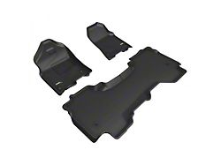 3D MAXpider KAGU Series All-Weather Custom Fit Front and Rear Floor Liners; Black (19-24 RAM 1500 Quad Cab w/ Front Bucket Seats)