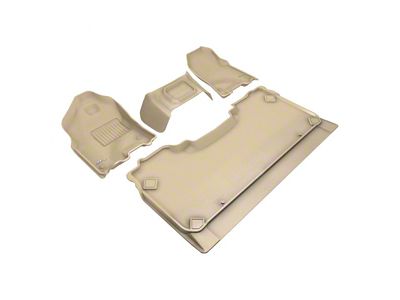 3D MAXpider KAGU Series All-Weather Custom Fit Front and Rear Floor Liners; Tan (19-24 RAM 1500 Crew Cab w/ Front Bench Seat)