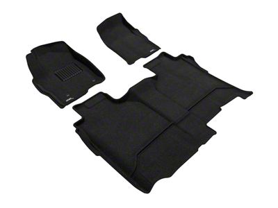 3D MAXpider Elegant Perfect Fit Carpet Front and Rear Floor Liners; Black (19-24 Sierra 1500 w/ Front Bucket Seats & w/o Rear Underseat Storage)