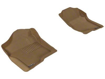 3D MAXpider KAGU Series All-Weather Custom Fit Front Floor Liners; Tan (07-13 Sierra 1500 Extended Cab, Crew Cab)