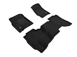 3D MAXpider Elegant Perfect Fit Carpet Front and Rear Floor Liners; Black (15-19 Sierra 3500 HD Double Cab)