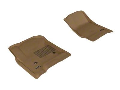 3D MAXpider KAGU Series All-Weather Custom Fit Front Floor Liners; Tan (15-19 Sierra 3500 HD Double Cab, Crew Cab)