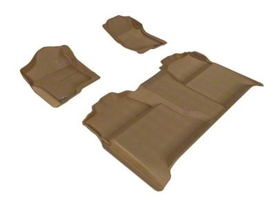 3D MAXpider KAGU Series All-Weather Custom Fit Front and Rear Floor Liners; Tan (07-14 Sierra 3500 HD Crew Cab)