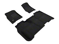 3D MAXpider Elegant Perfect Fit Carpet Front and Rear Floor Liners; Black (14-18 Silverado 1500 Crew Cab)