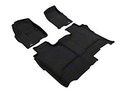 3D MAXpider Elegant Perfect Fit Carpet Front and Rear Floor Liners; Black (19-25 Silverado 1500 w/ Front Bucket Seats & w/o Rear Underseat Storage)