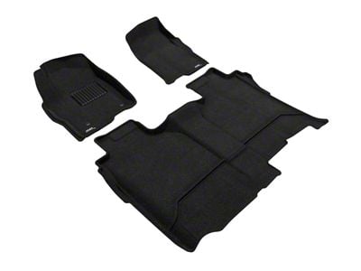 3D MAXpider Elegant Perfect Fit Carpet Front and Rear Floor Liners; Black (19-24 Silverado 1500 w/ Front Bucket Seats & w/o Rear Underseat Storage)