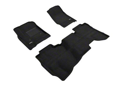 3D MAXpider Elegant Perfect Fit Carpet Front and Rear Floor Liners; Black (15-19 Silverado 2500 HD Double Cab)