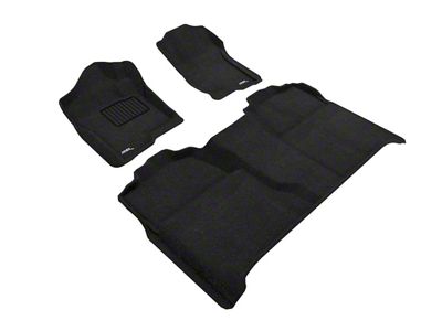 3D MAXpider Elegant Perfect Fit Carpet Front and Rear Floor Liners; Black (07-14 Silverado 2500 HD Crew Cab w/ Front Bucket Seats)