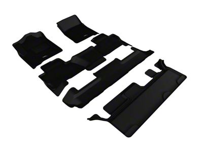 3D MAXpider KAGU Series All-Weather Custom Fit Front, Second Row and Third Row Floor Liners; Black (15-20 Tahoe w/ 2nd Row Bench Seat)