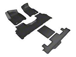 3D MAXpider KAGU Series All-Weather Custom Fit Front, Second Row and Third Row Floor Liners; Black (21-25 Yukon w/ 2nd Row Bucket Seats)